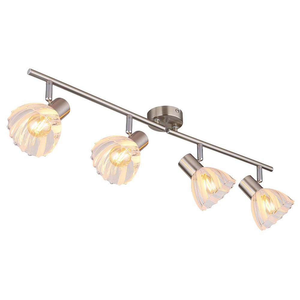 GLOBO LIGHTING Deckenleuchte, Leuchtmittel nicht inklusive, Deckenleuchte Deckenlampe Wohnzimmerleuchte silber 4 flammig