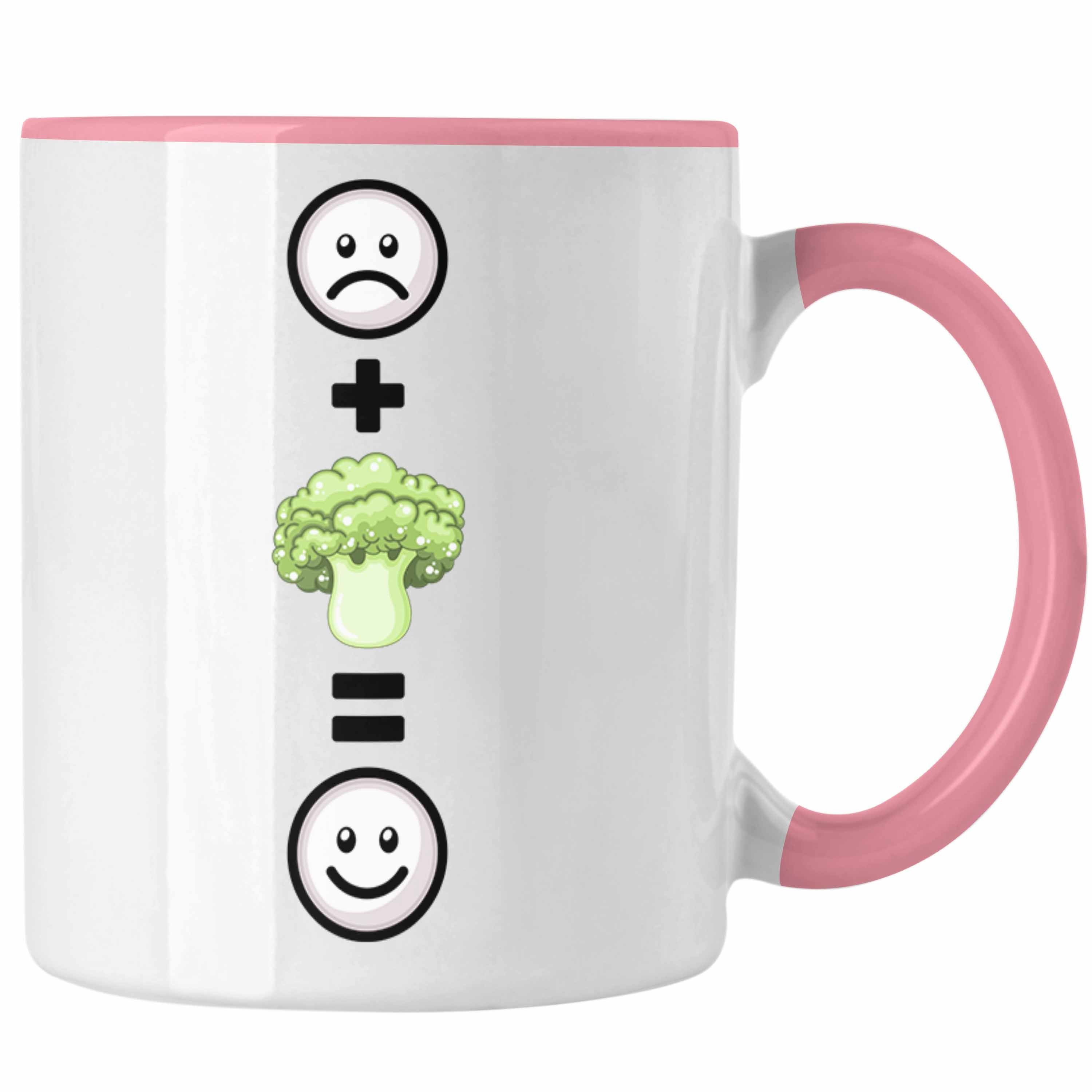 Trendation Tasse Brokkoli Tasse Geschenk für Brokkoli-Liebhaber Fans Veganer Lustige Ge Rosa
