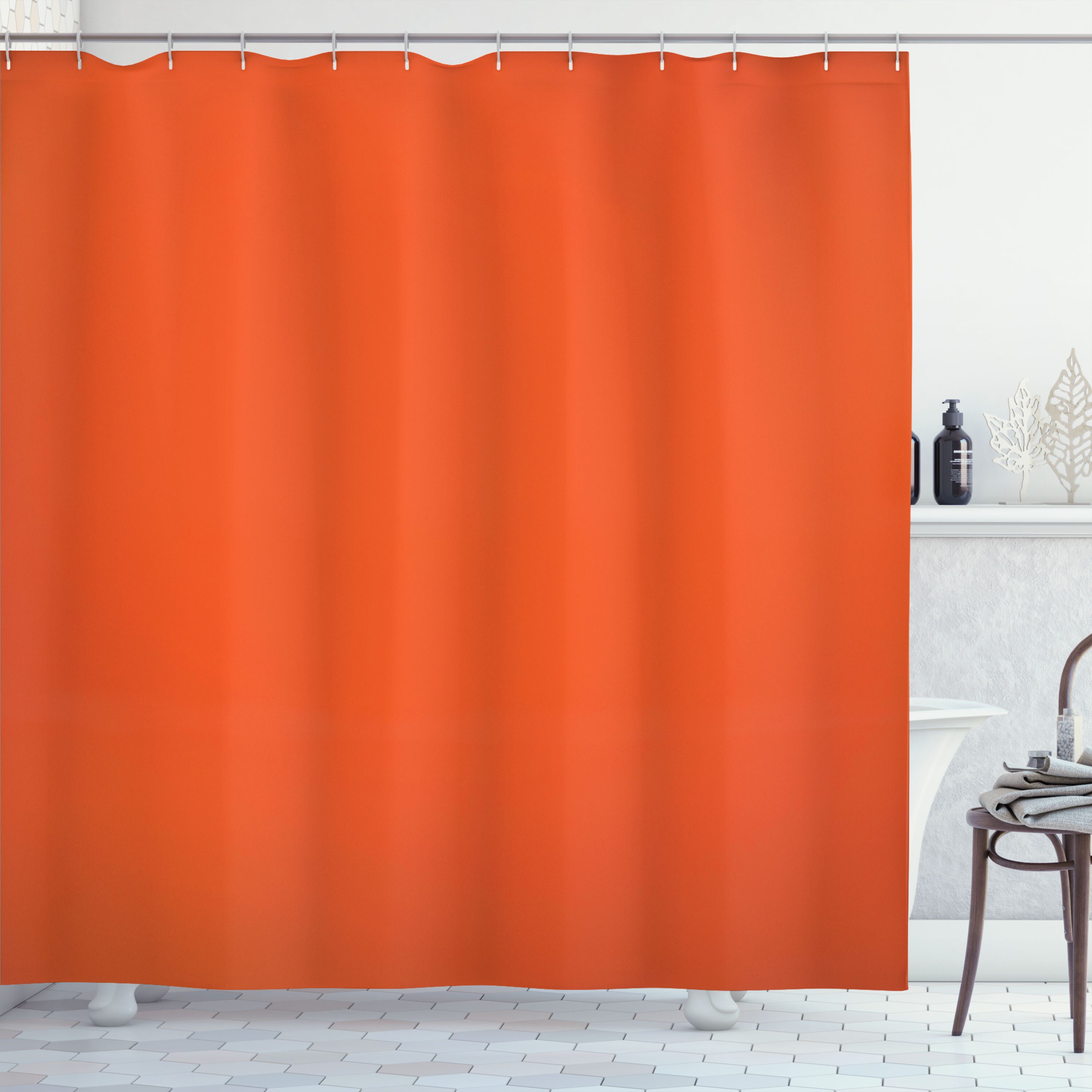 Abakuhaus Duschvorhang Moderner Digitaldruck mit 12 Haken auf Stoff Wasser Resistent Breite 175 cm, Höhe 180 cm, Orange Retro Bohemian Ethnic