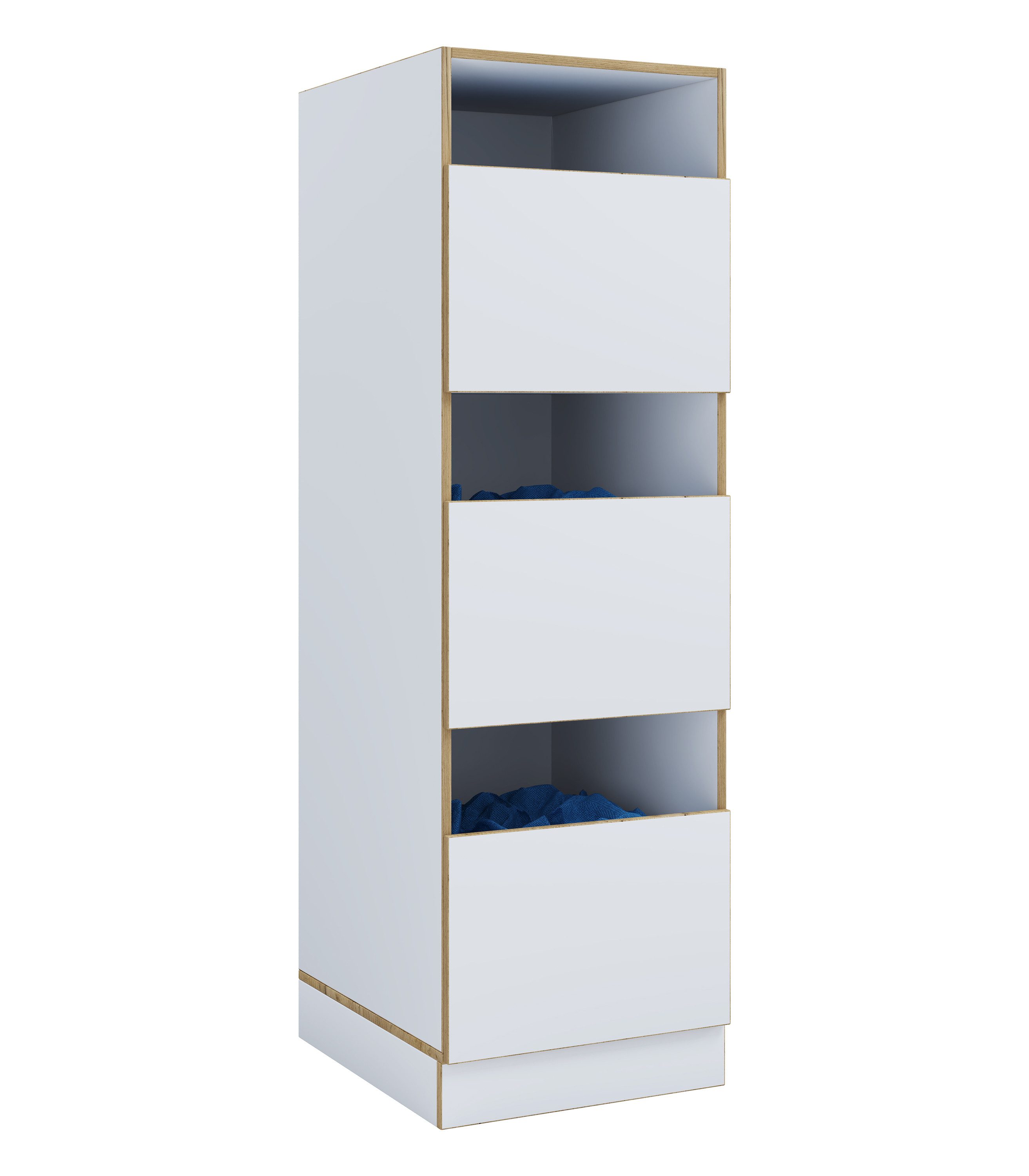 VCM Hochschrank Wäscheschrank mit 3 Fächern & Türen Rislo CL XL (1-St) VCM Wäscheschrank Rislo CL XL 162x50x60 cm Holzwerkstoff