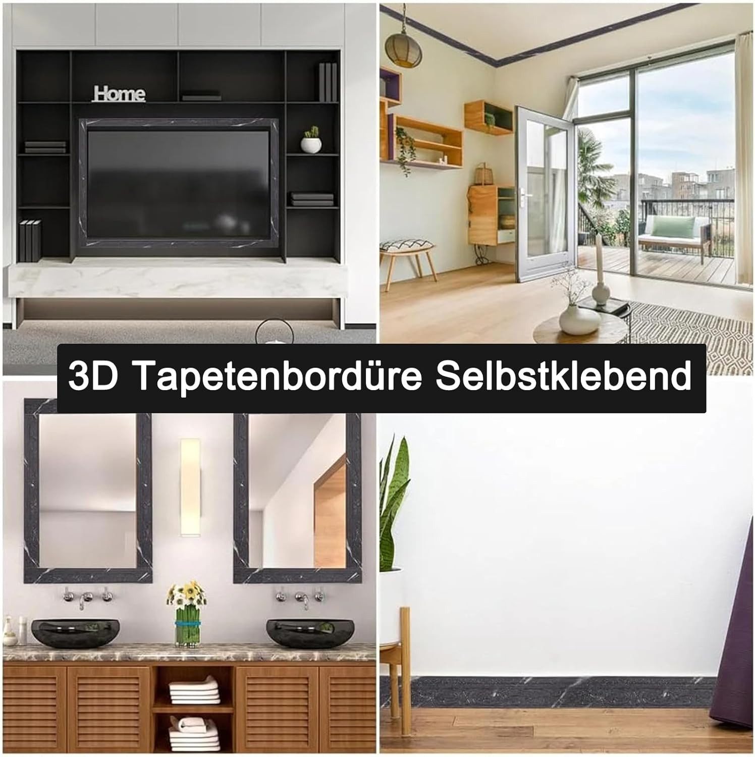 Kaket Bordüre 3D Stuckleisten Wand, Zierleisten Selbstklebend