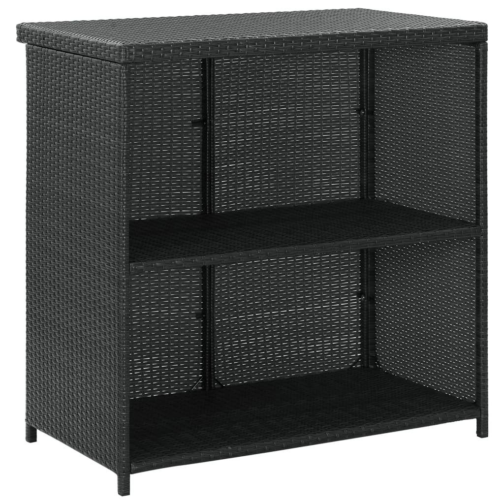 (3-tlg) vidaXL Bar Schwarz, Rattan Essgruppe 3-tlg. Poly Set