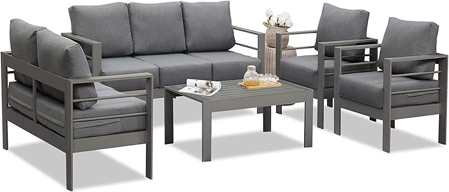 MeXo Gartenlounge-Set Gartenmöbel Set Aluminium Loungeset günstig online kaufen