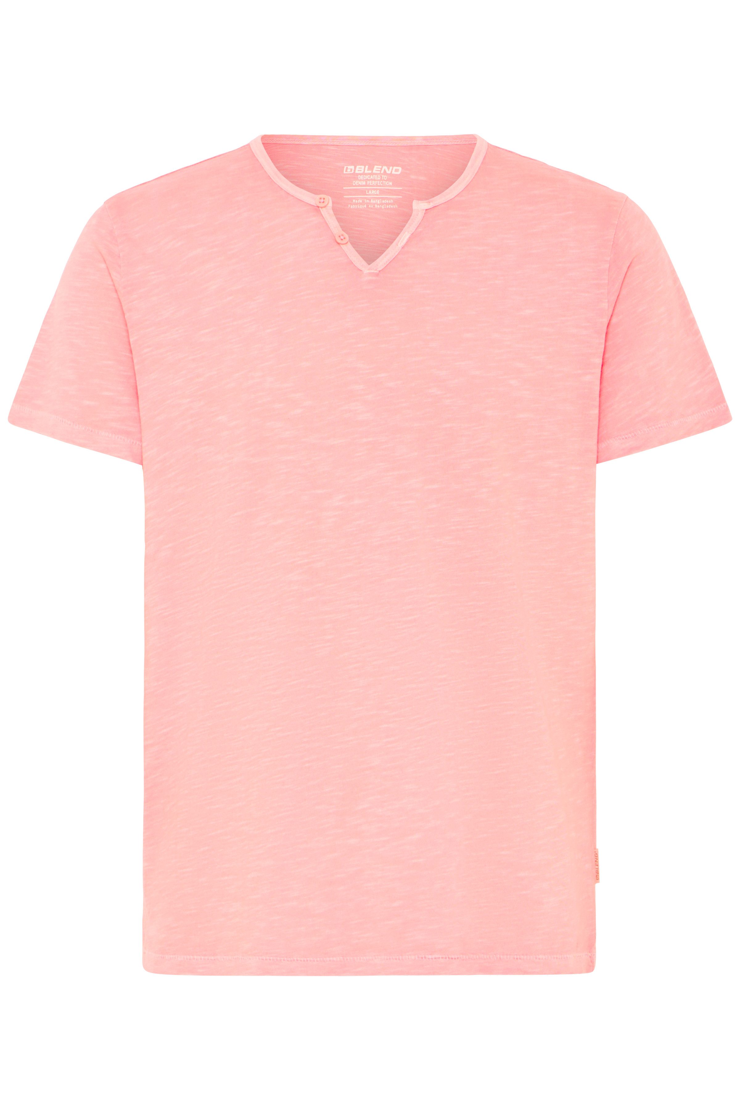 Blend T-Shirt BHAshton split neck tee mit Deko-Knopfdetail am Ausschnitt