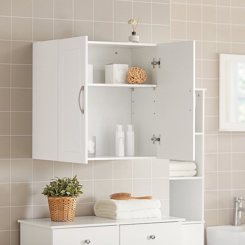 SoBuy Hängeschrank FRG231, Wandschrank Badezimmerschrank Küchenschrank Badschrank mit 2/3 Türen, mit verstellbaren Ablagen, 30 x 60 x 60/90cm
