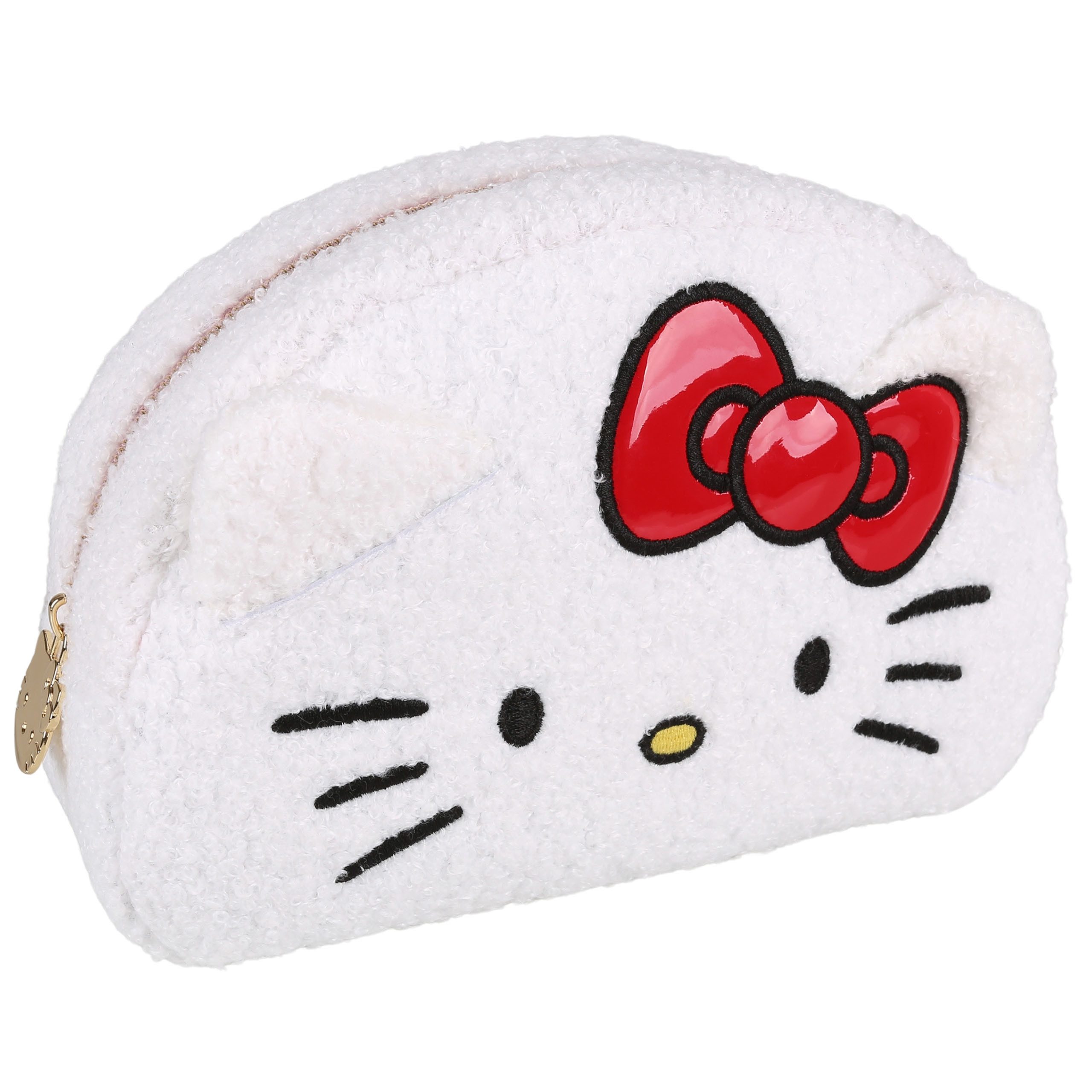 Hello Kitty Kosmetiktasche Hello Kitty weiße Plüsch-Kosmetiktasche, geräumig 22×15×7 cm