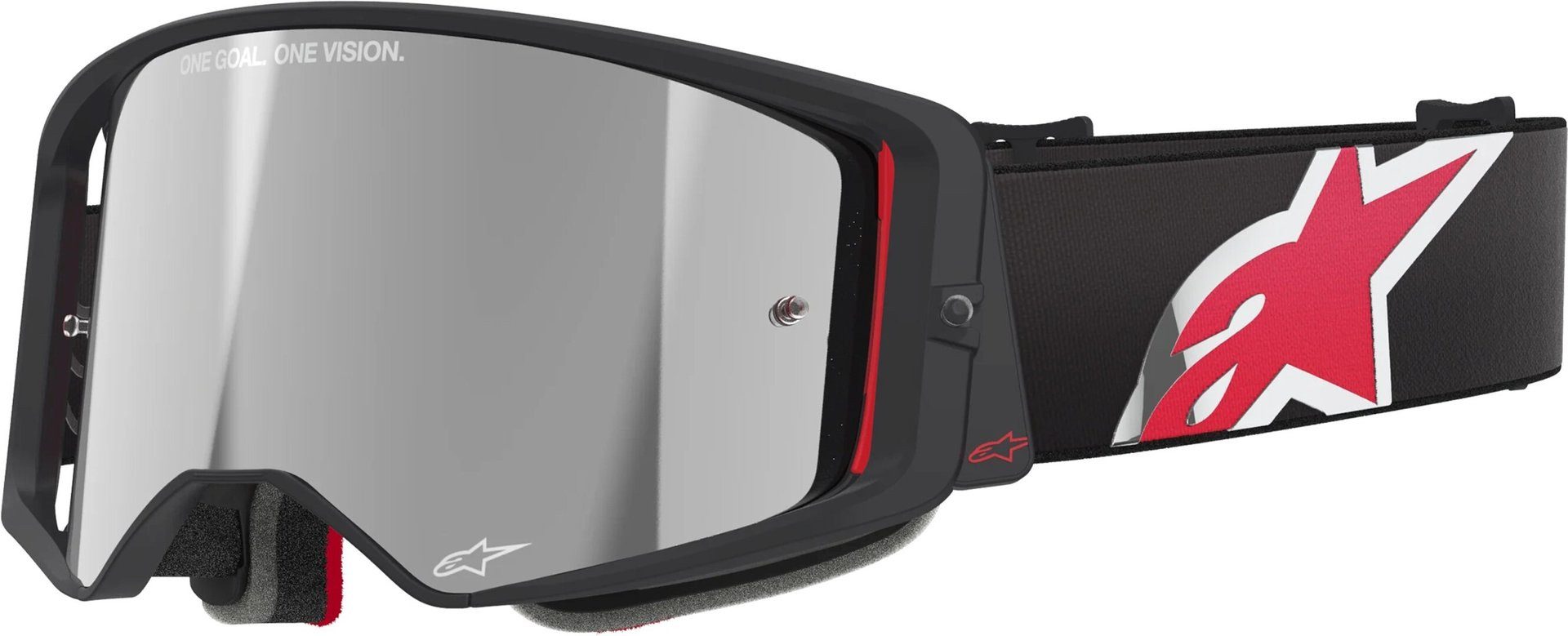 Alpinestars Motorradbrille Supertech Corp Absolute Vision Stripe Mirror Motocross Brille, Mit Band,Verspiegelt