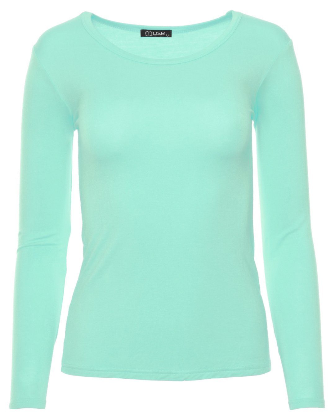 Muse Rundhalsshirt Basic Rundhals Langarmshirt Skinny günstig online kaufen