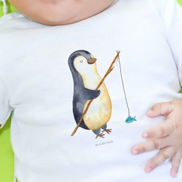 Mr. & Mrs. Panda Strampler Pinguin Angler - Weiß - Geschenk, Freundinnen, Langarm, Mädchen, Ange (1-tlg)