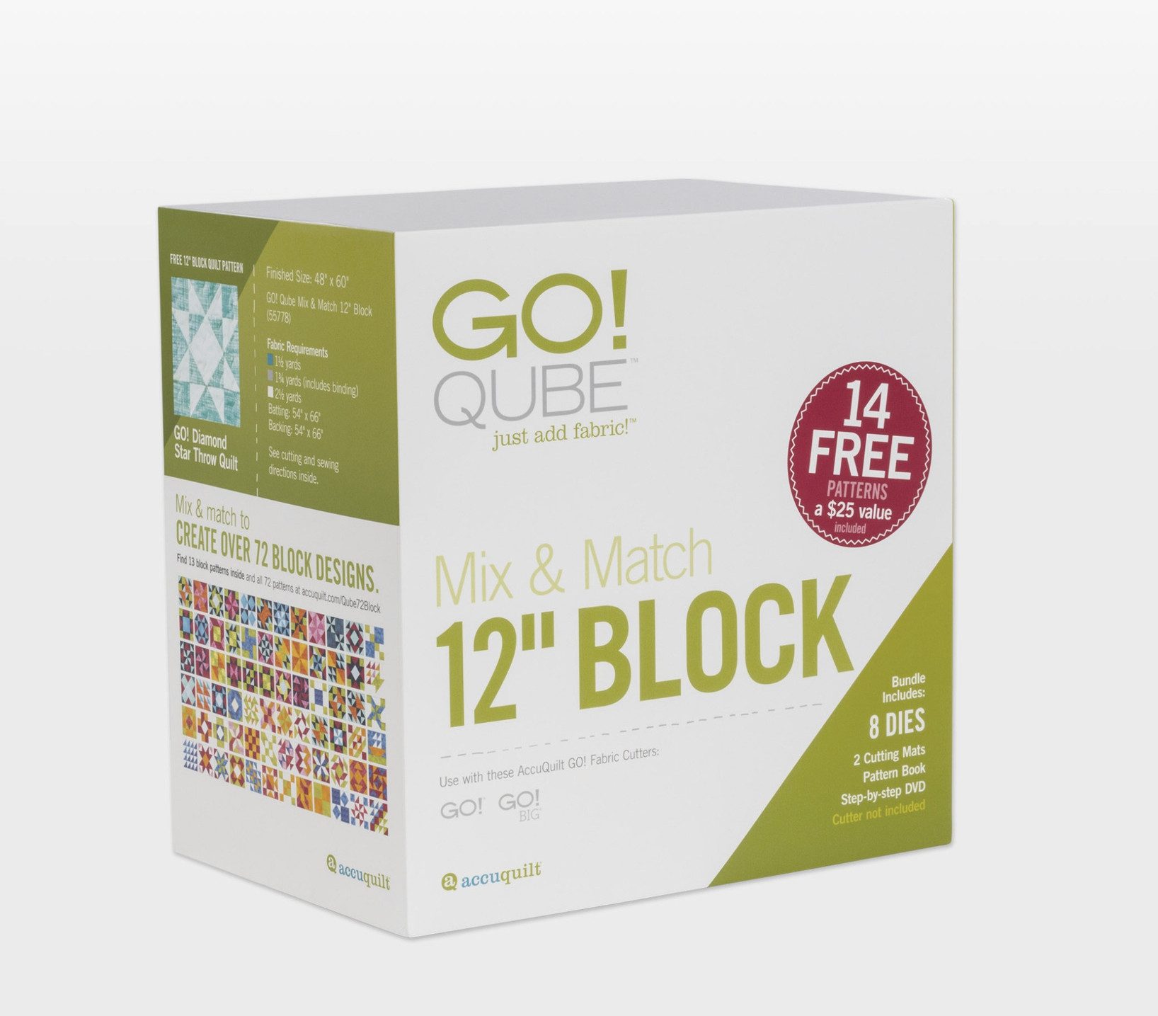 AccuQuilt Motivstanzer Accuquilt GO! Mix und Match Qube 12 inch (30,48 cm) Stanzformen