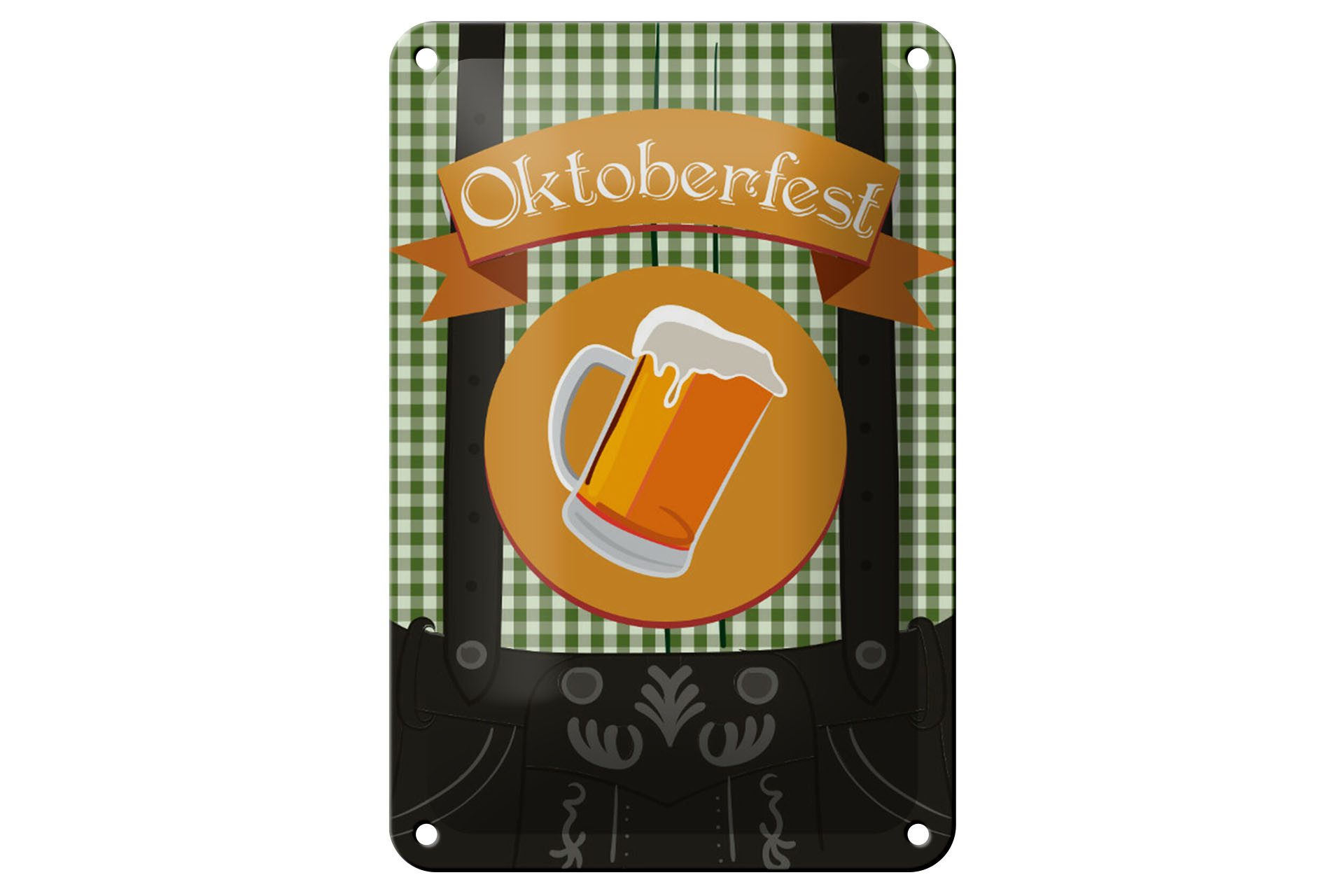 Metallschild Alkohol 12x18cm Bier Oktoberfest