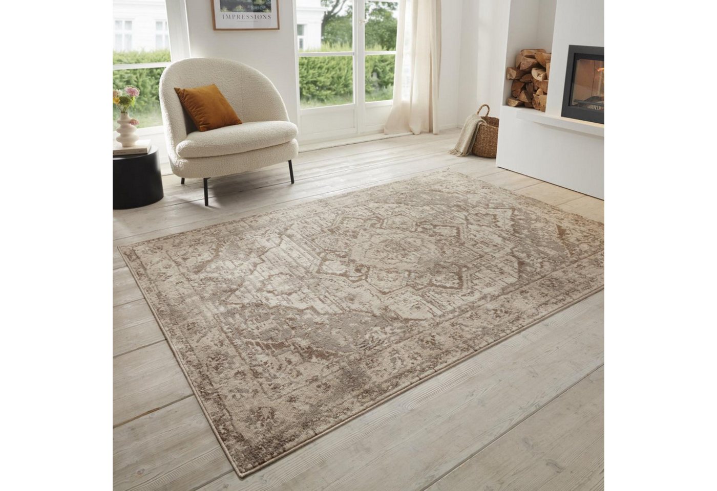 HANSE Home Teppich Sand, rechteckig, Höhe: 8 mm, Kurzflor, Läufer, Orient, Vintage, Wohnzimmer, Schlafzimmer, Esszimmer