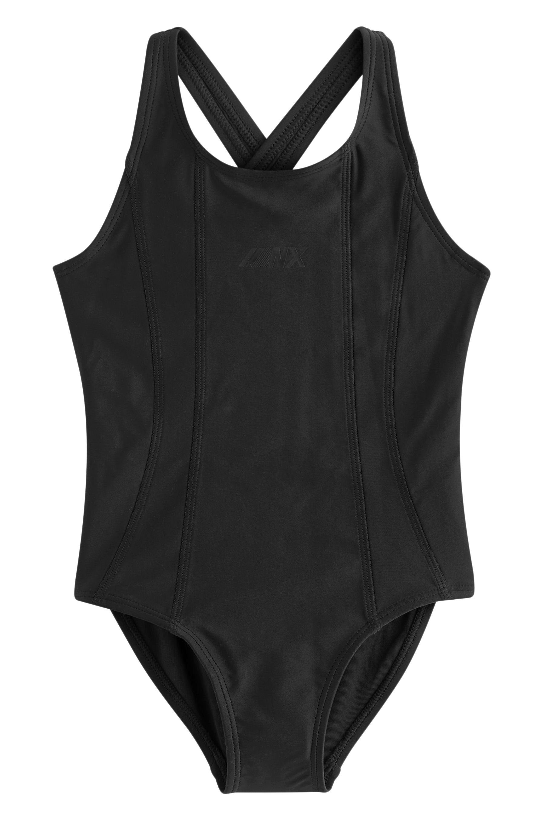 Next Badeanzug Sportbadeanzug mit gekreuzten Rückenträgern (1-St) Black