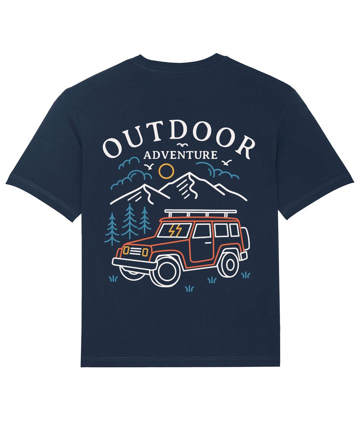 wat? Apparel adventure (1-tlg) Outdoor Print-Shirt dunkelblau