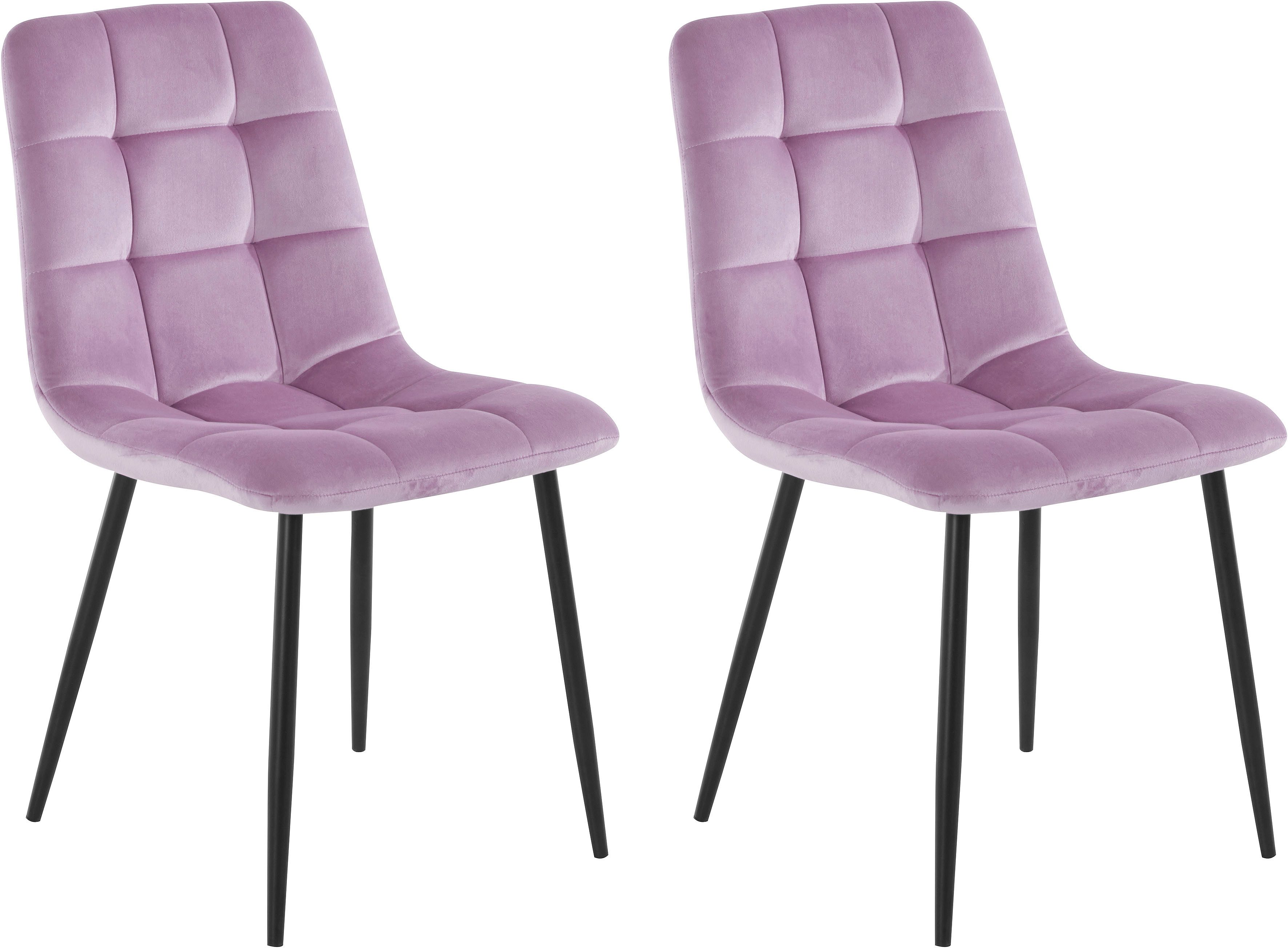 Home affaire Esszimmerstuhl Parma (Set, 2 St), Bezug in Samtstoff, Küchenst günstig online kaufen