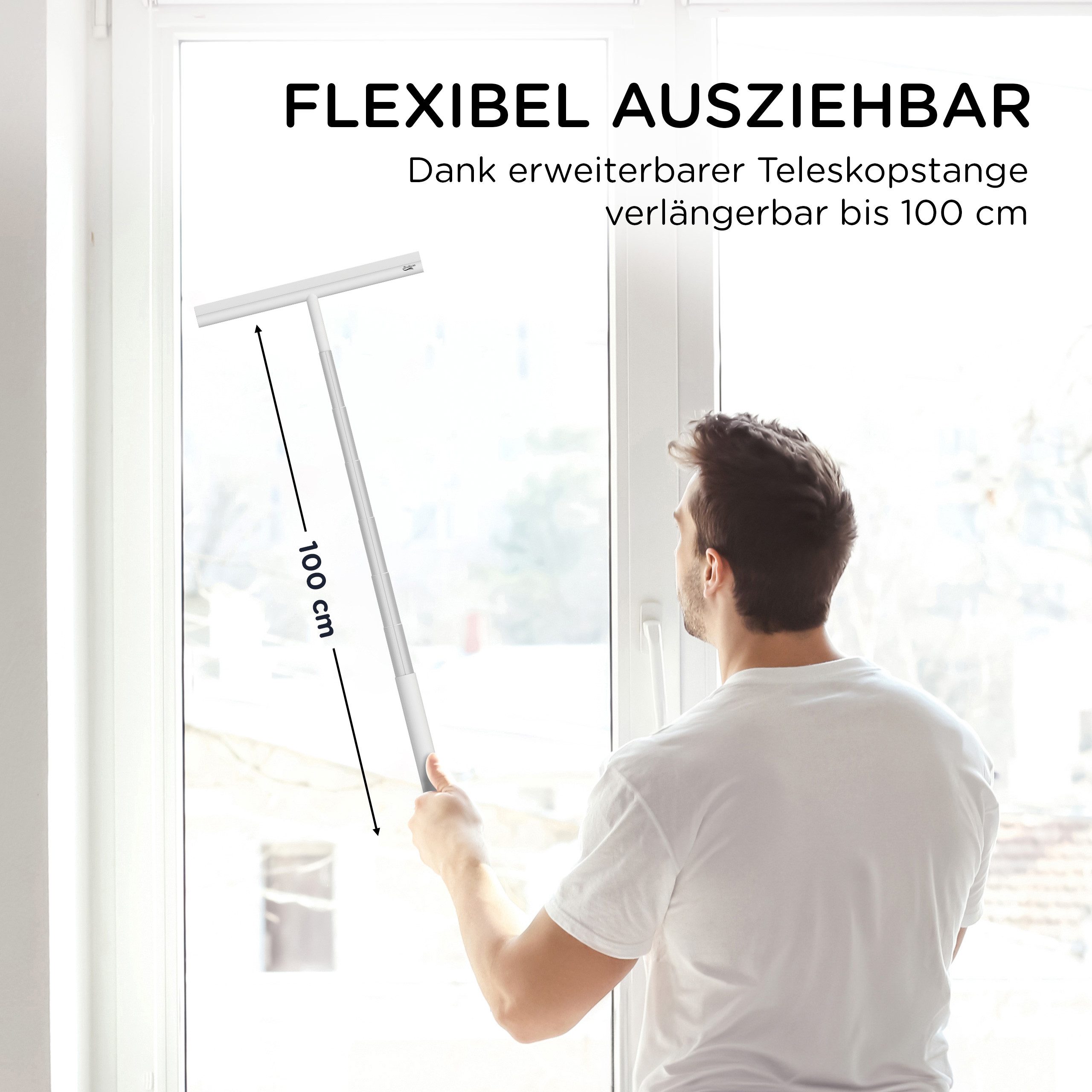 BADIONA Duschabzieher Ausziehbarer Fensterabzieher Schwarz & günstig online kaufen