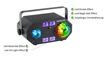 Showlite Discolicht MEL-4 Multi-Effect-Light, LED fest integriert, Farbwechsler, integriertes Mikrofon für Musiksteuerung