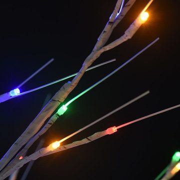 vidaXL Künstlicher Weihnachtsbaum Weihnachtsbaum 200 LEDs 2,2 m Mehrfarbig Weide Indoor Outdoor