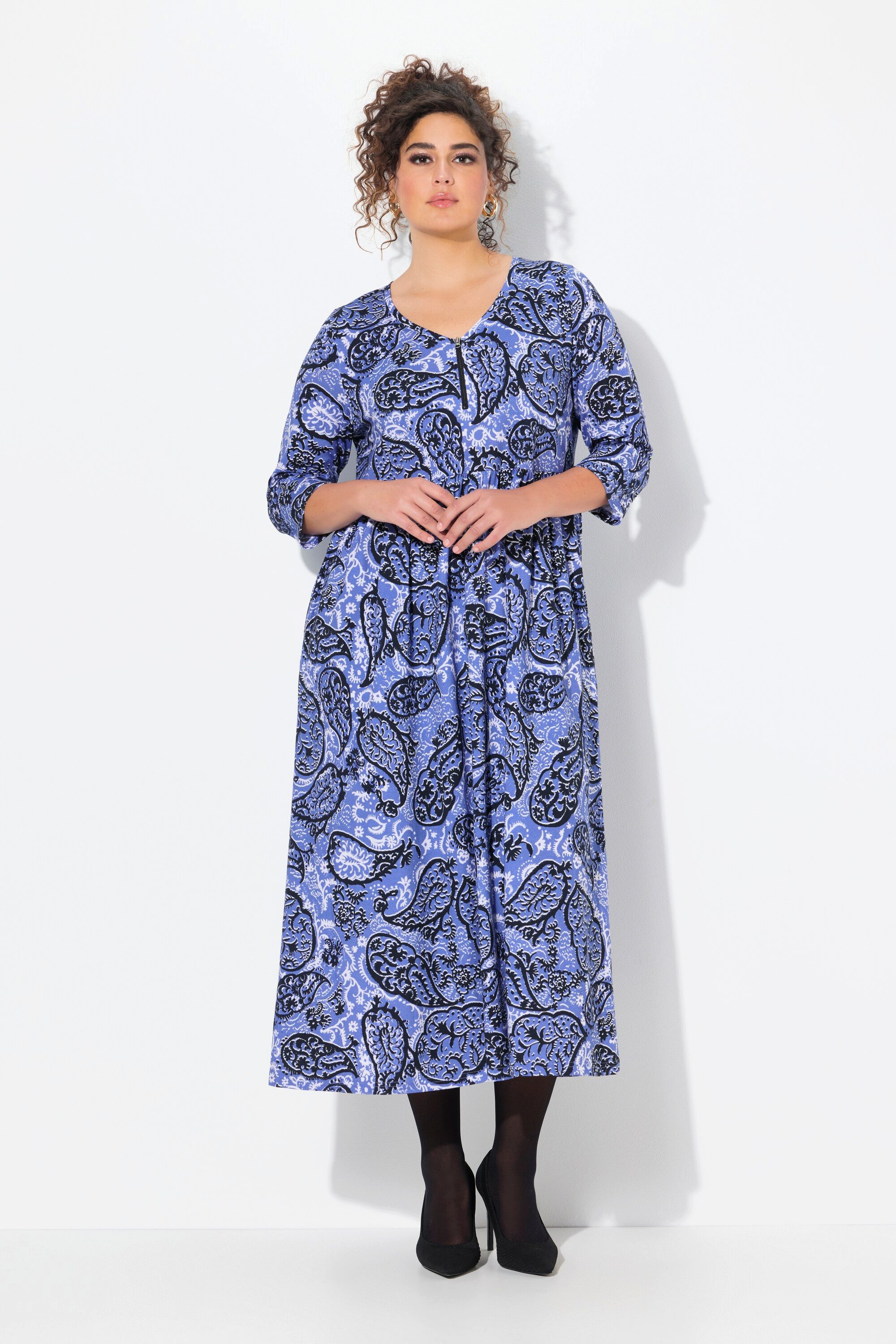 Ulla Popken Maxikleid Kleid Paisleymuster A-Linie günstig online kaufen