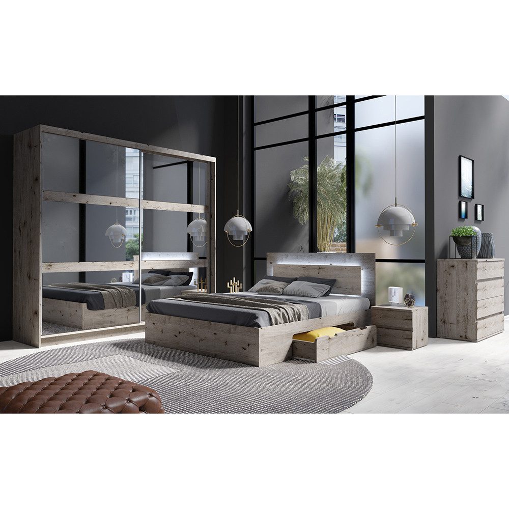Lomadox Schlafzimmer-Set TORTONA-166, (Spar-Set, 5-tlg., Schwebetürenschran günstig online kaufen