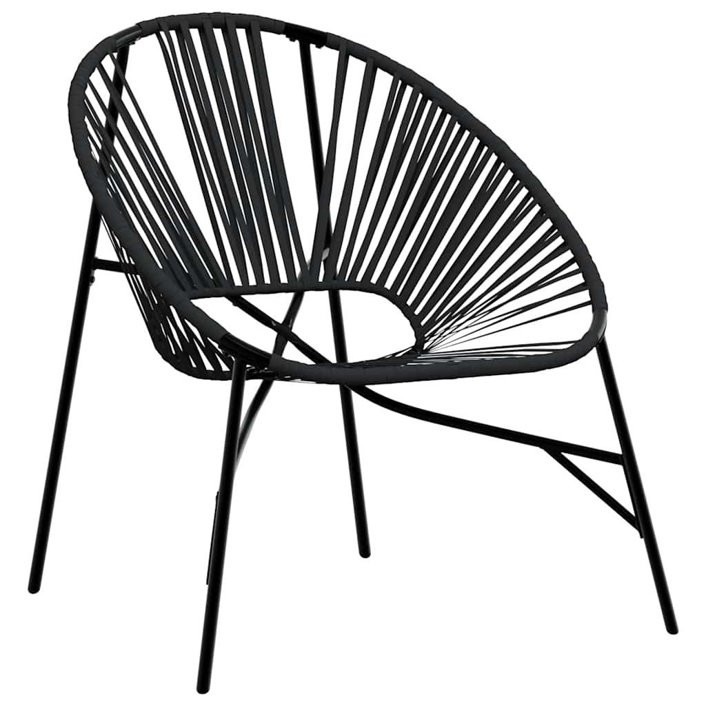 Gartenstuhl Gartenstuhl in Ei-Form Schwarz Poly Rattan