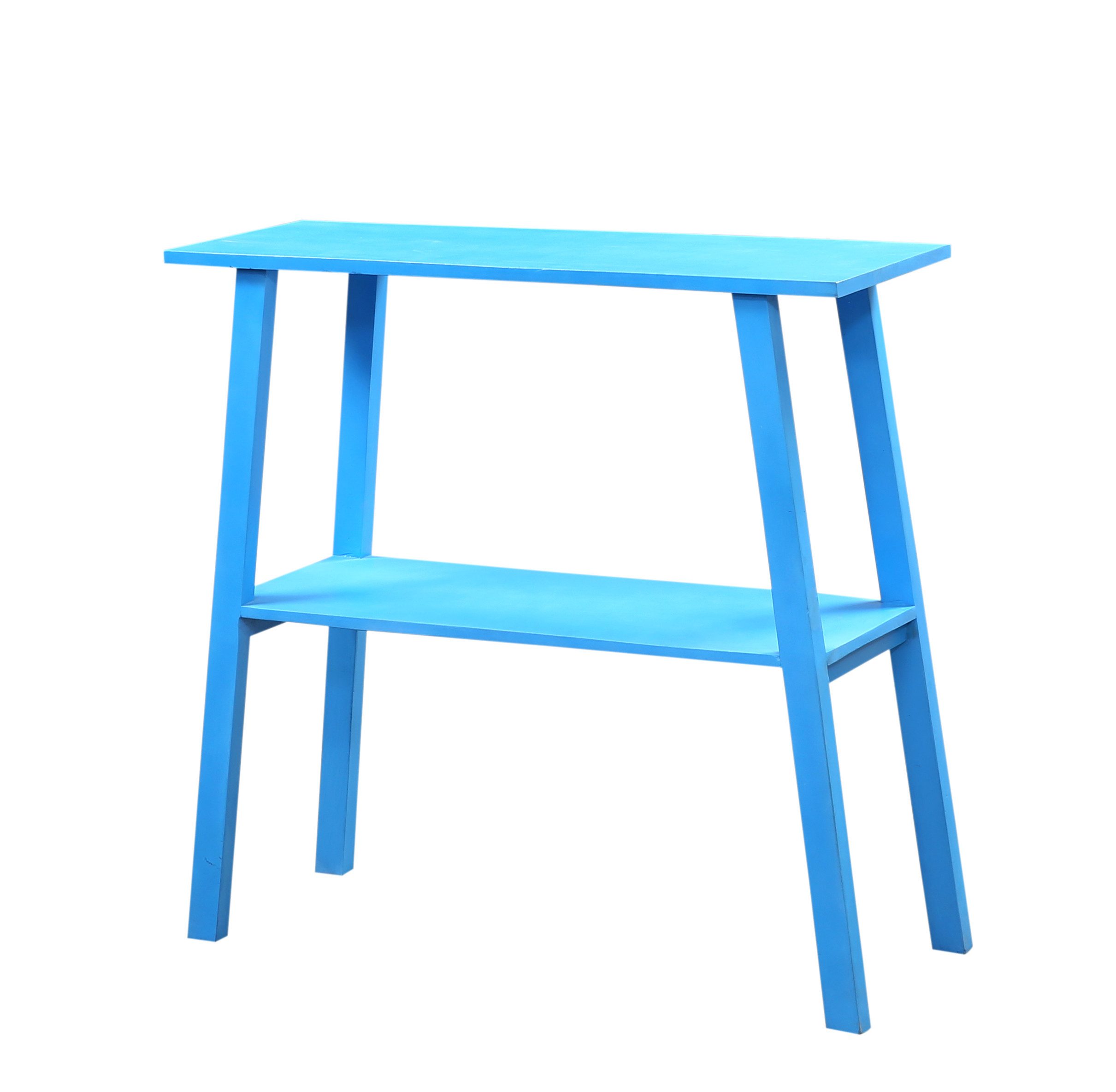 Marrakesch Orient & Mediterran Interior Konsolentisch Boho Konsole Japandi handgefertigt aus Mangoholz in Blau 90 cm modern (1-St), Handarbeit