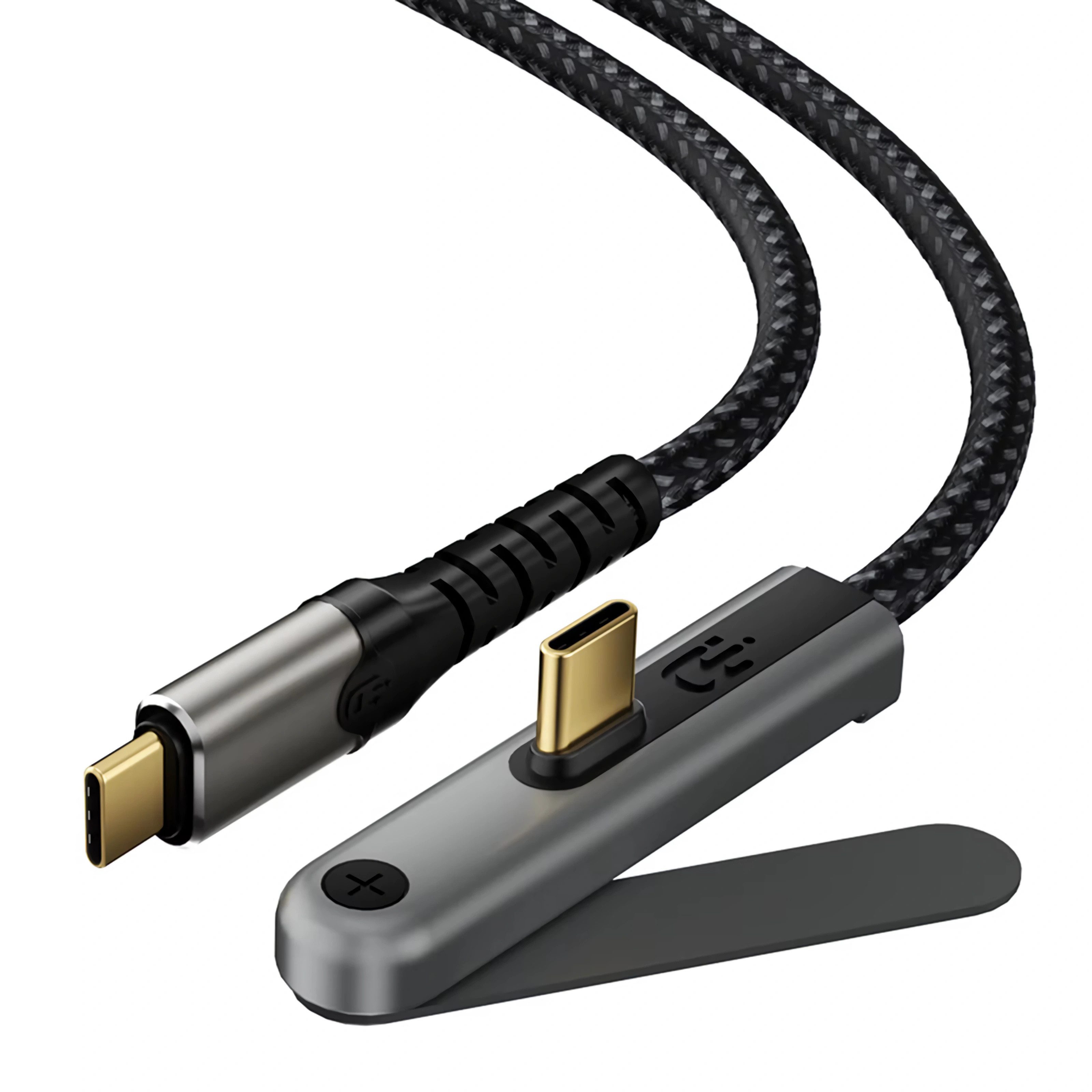 Bolwins E23 USB-C Kabel mit Ständer für Smartphone & Laptop PD 100W 4K USB USB-Kabel, USB-C-Stecker, USB-C-Stecker (200 cm), Klappbarer Standfuß, USB 3.2 20 Gbi – Bild 4 von 5