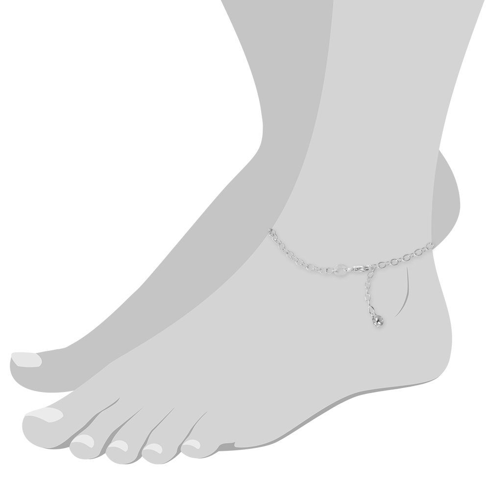 SilberDream Fußkette mit Anhänger SDF0990X-Set silber Sterling Damen, aus Fußkette SilberDream silberfarben Silber 925 Silber, Fußkette Farbe: 925 Damen