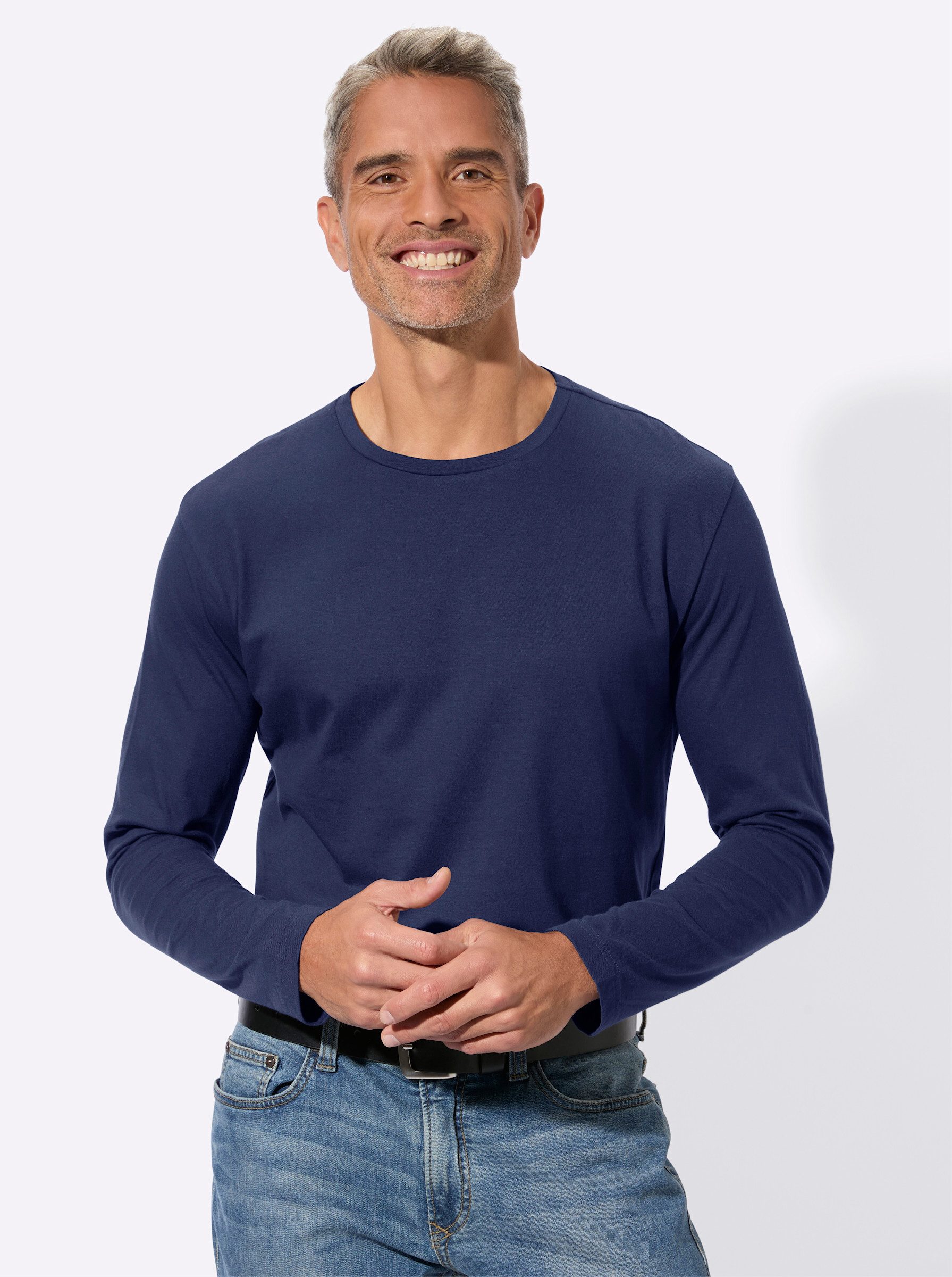 Sieh an! T-Shirt Rundhals-Shirt Langarm günstig online kaufen