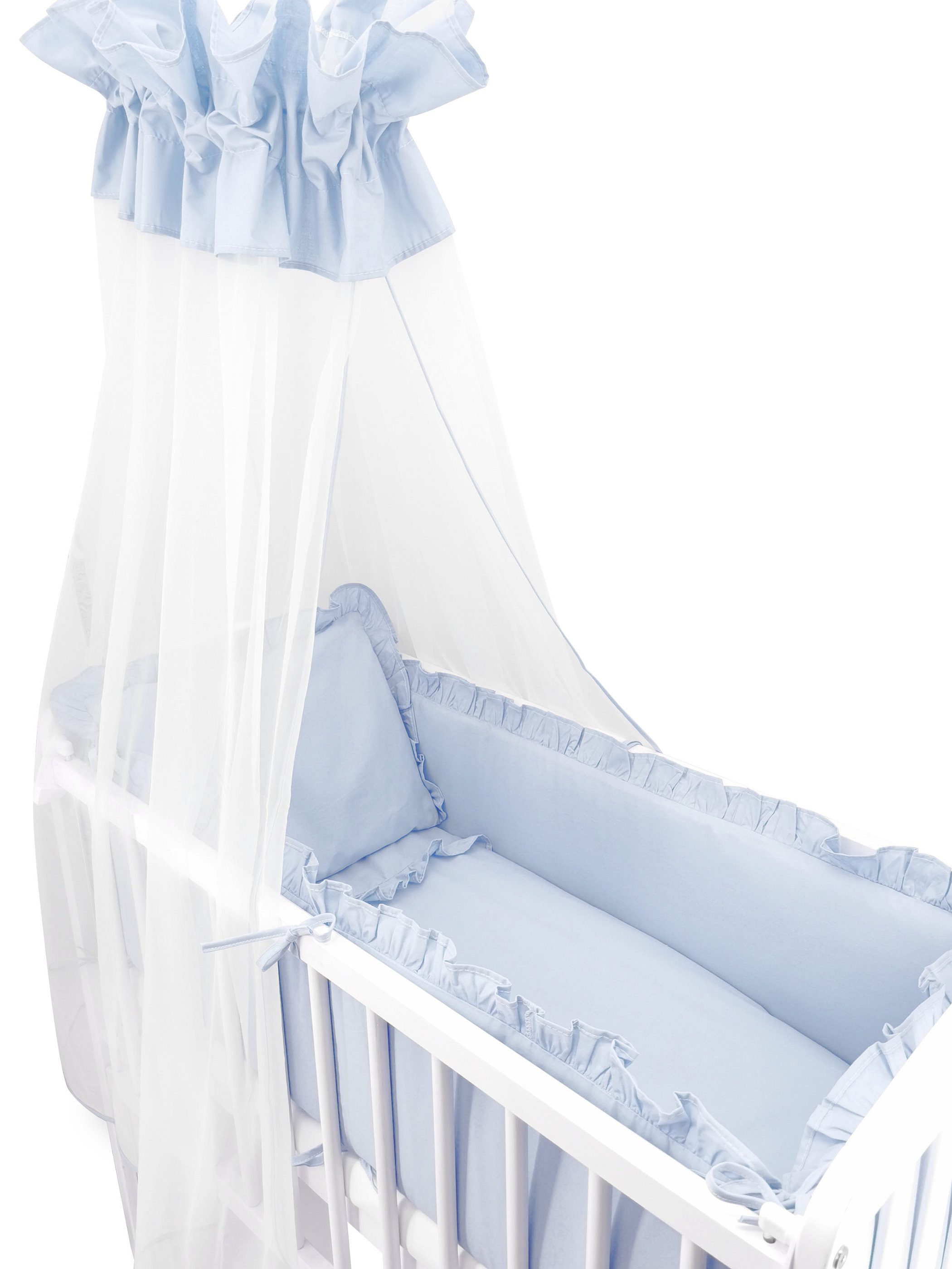 Baby-Delux Beistellbett Babybett Royal Blau Rüsche, günstig online kaufen