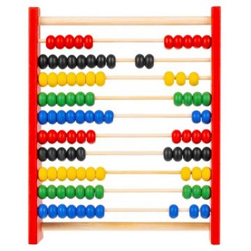 ISO TRADE Rechenschieber Rechenschieber Abakus aus Holz, (Rechenrahmen Abakus Rechenhilfe, 1-tlg., Zählrahmen 100 Kugeln Holz Kinder), Rechnen Grundschule lernen Mathe