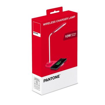 Pantone Universe PANTONE LED Lampe mit eingebautem Ladegeraet rot Soft-Touch Smartphone-Kabel