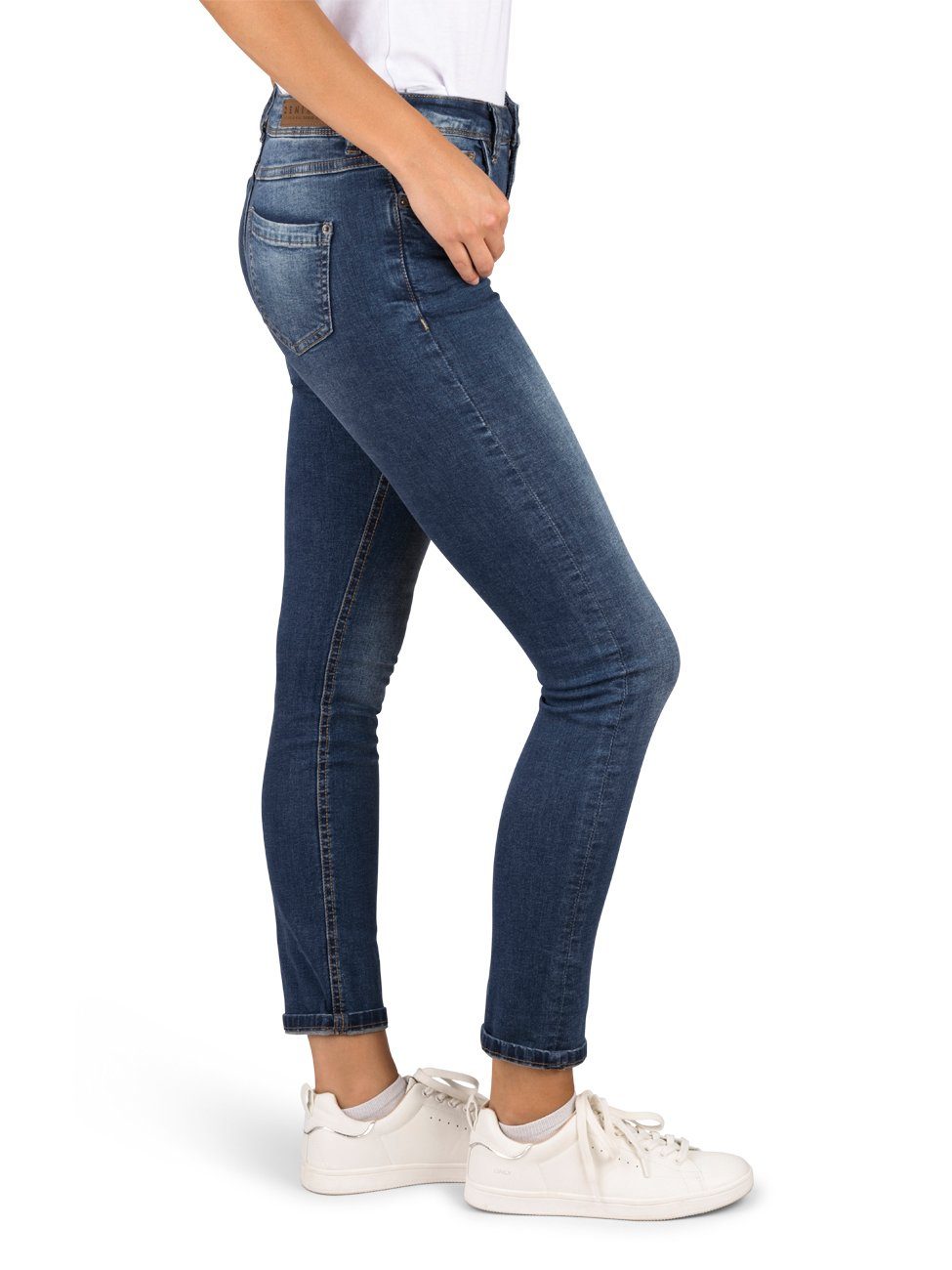 DENIMFY Slim-fit-Jeans Damen Jeanshose Denim Stretch mit (M282) Fit Slim BLUE DFElla DENIM MIDDLE Hose