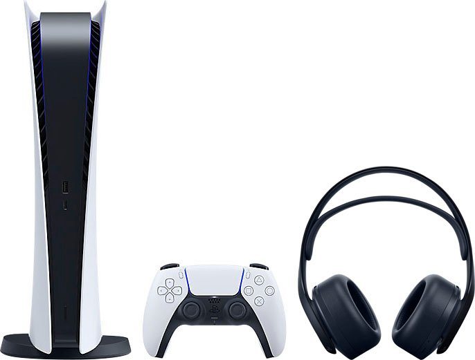 PlayStation 5 -Digital Edition, inkl. Pulse 3D Headset schwarz