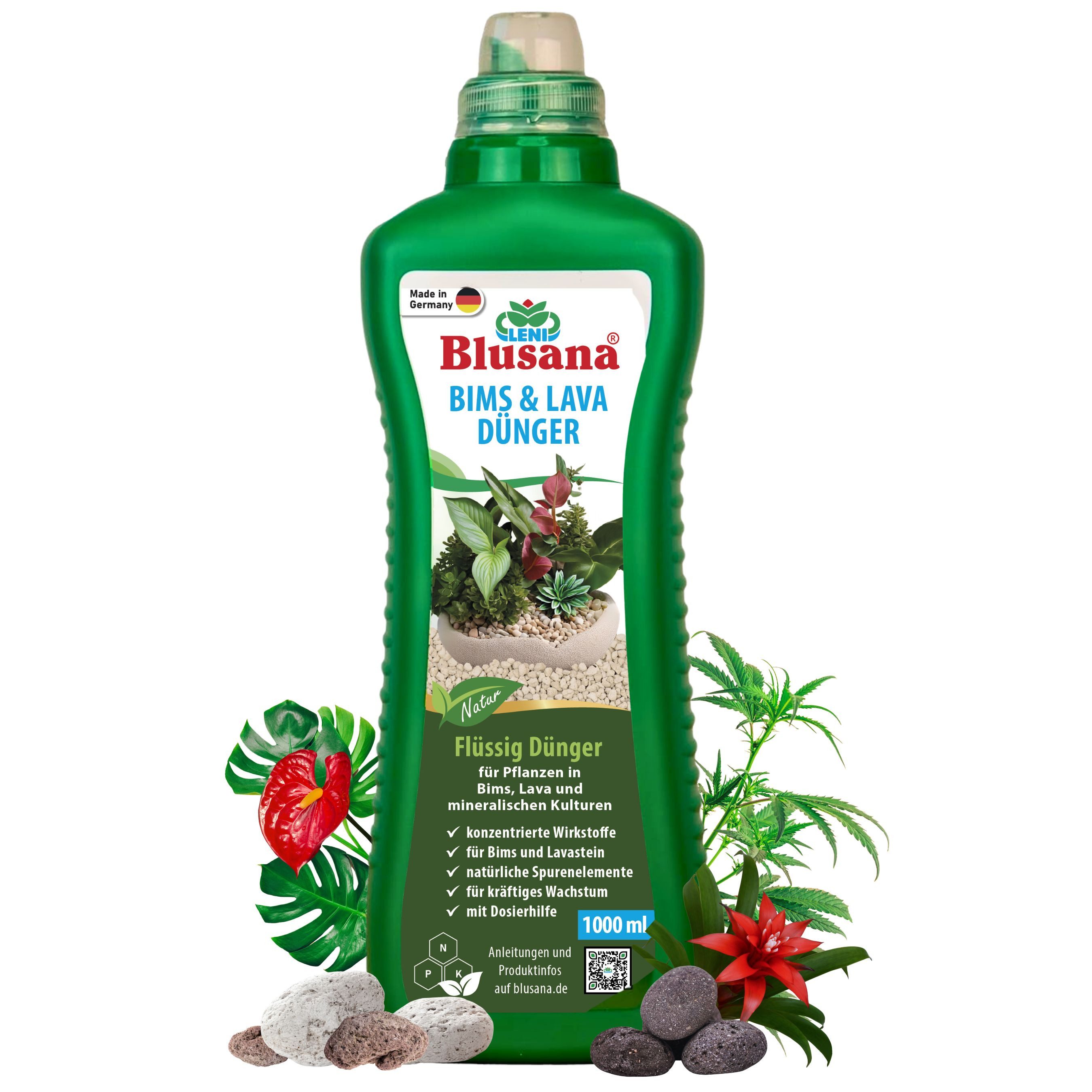 Blusana Pflanzendünger Bims & Lava Dünger XL 1 Liter Hydrokultur