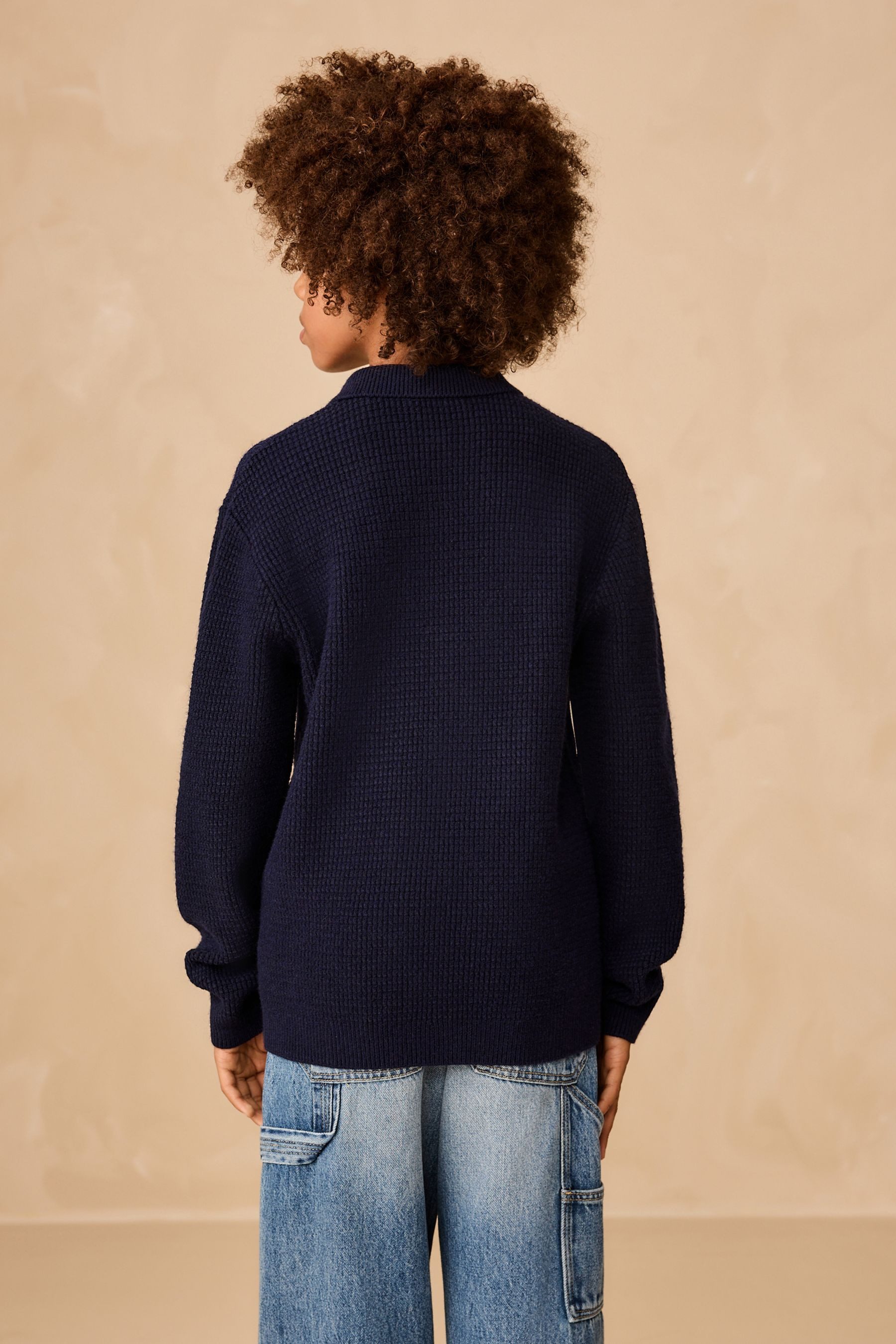 Next Polokragenpullover Gestricktes Poloshirt mit Knopfleiste (1-tlg)