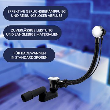 KOLMAN Badewanne Automatischer Ablaufgarniture Siphon für Badewanne OLAF 100 cm