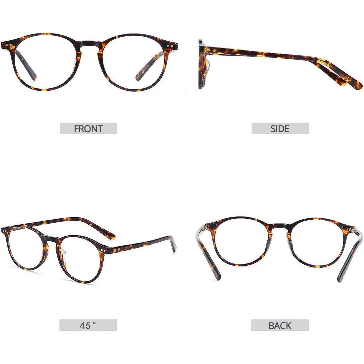 LuxusKollektion Brillengestell Nerdbrille Vintage Rund Klare Linse Damen Herren C2 Schildkröte