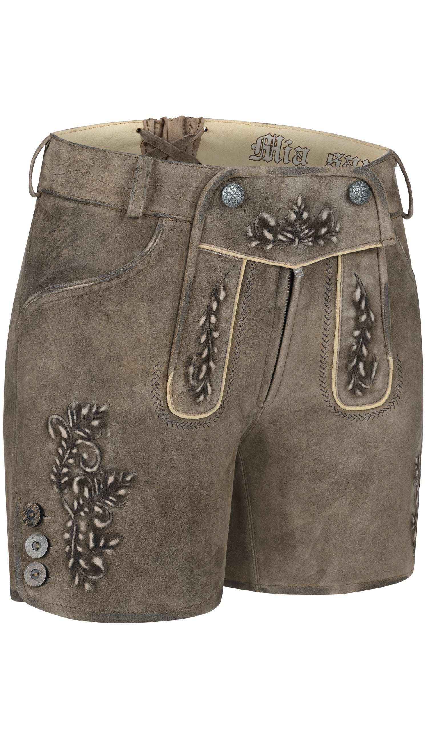 Nübler Trachtenlederhose Lederhose Hotpant Valerie Ermine in Braun von Nübler