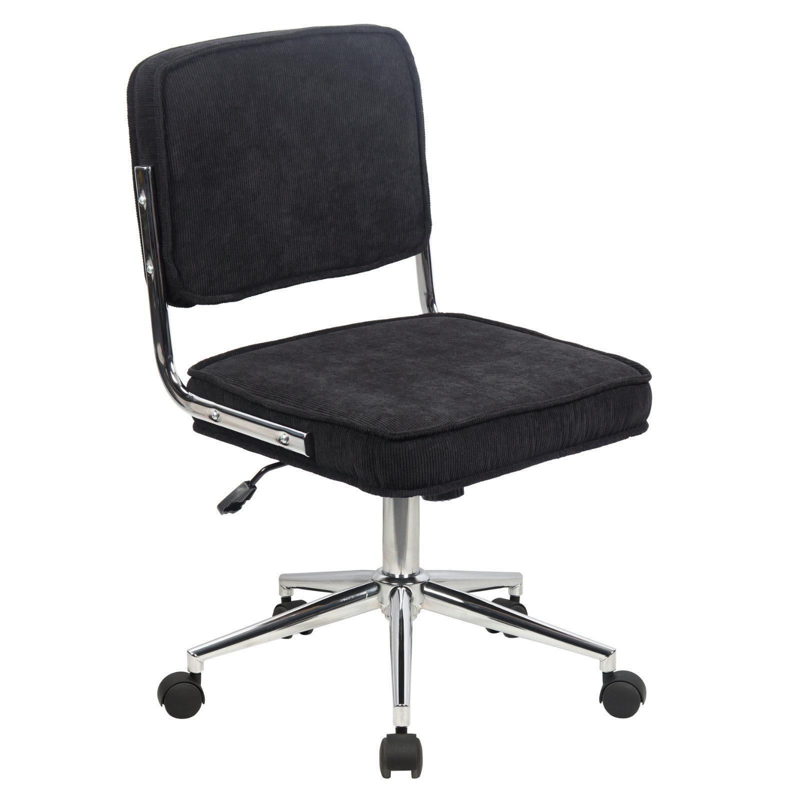 SVITA Schreibtischstuhl LIV, Höhenverstellbar, Cordbezug, Bürostuhl, Rollen, Drehstuhl, Schwarz. € 69,99