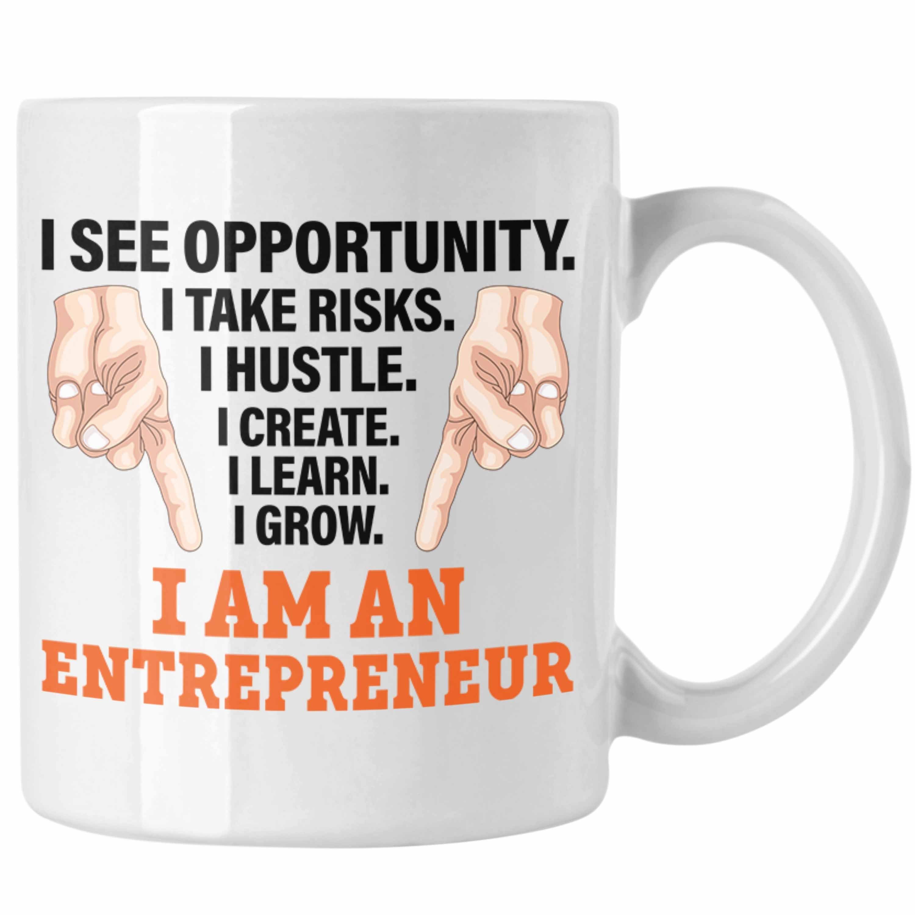 Trendation Tasse Trendation - Entrepreneur Tasse Entrepreneurship Geschenk Spruch Motivation Idee Selbstständig Weiss