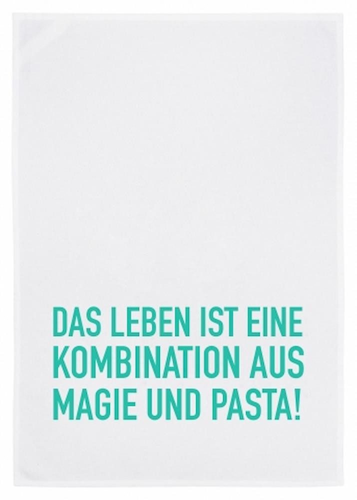 17;30 Hamburg Geschirrtuch DAS LEBEN IST EINE KOMBINATION AUS MAGIE UND PASTA, (1-tlg), 50x70cm, Siebdruck
