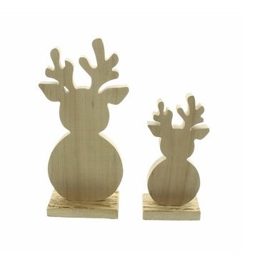 Home-trends24.de Weihnachtsfigur Rentier Hirsch Figur Holz Shabby Deko Weihnachtsdeko Elch