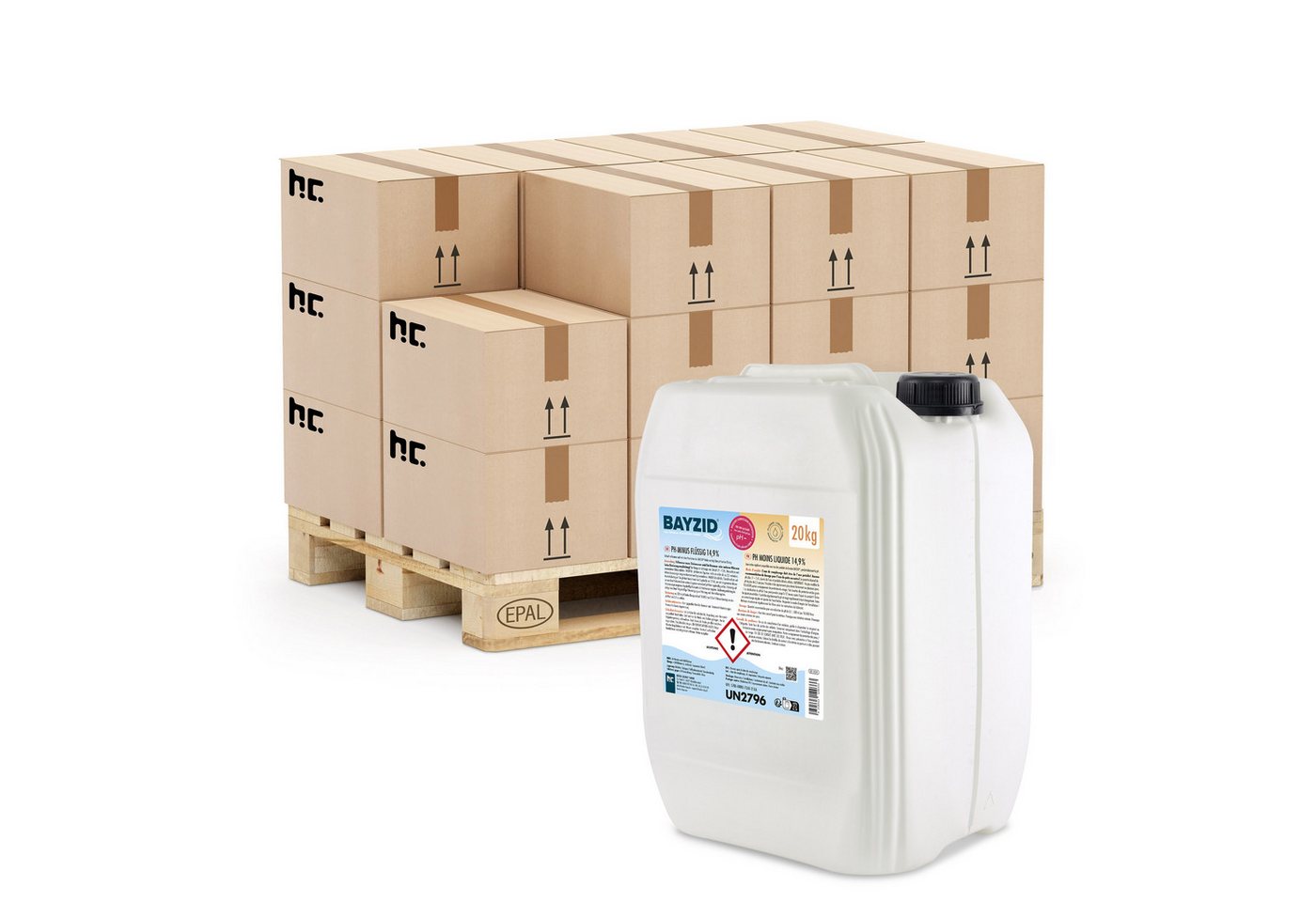 Höfer Chemie GmbH Poolpflege 24x 20 kg BAYZID® pH Minus flüssig 14,9%, Zuverlässige Regulierung des pH-Werts