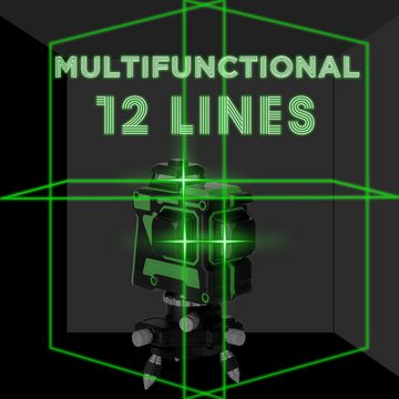 Tidyard Linienlaser 3D 12-Linien-Laser-Nivellierwerkzeug, Selbstnivellierungsfunktion