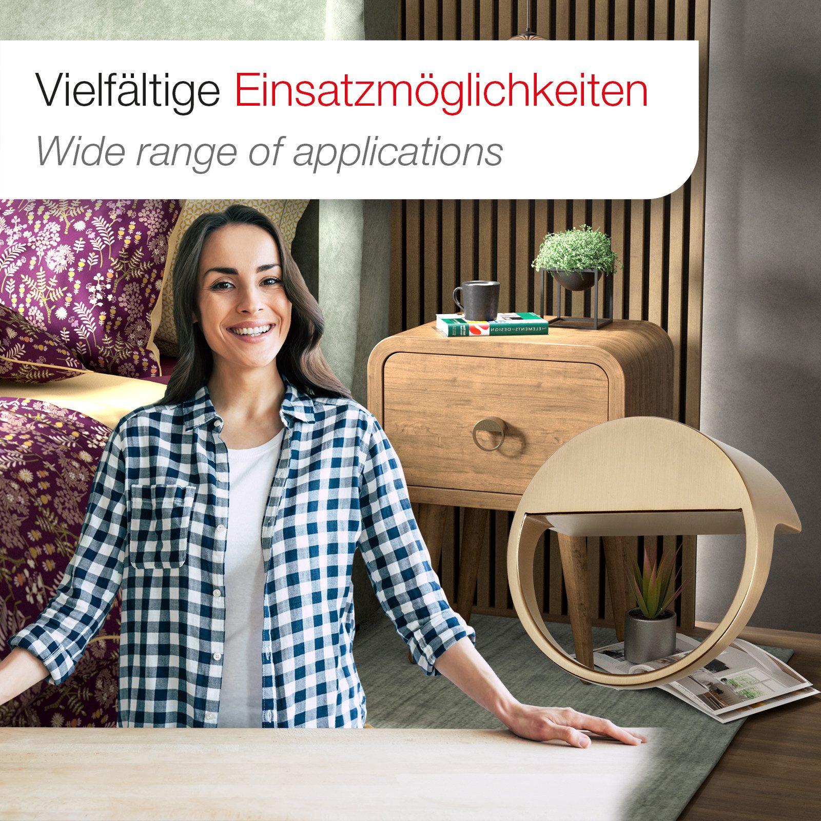 SO-TECH® Möbelgriff ZEN BA 32 mm Möbelknopf Ø 59 mm, Tiefe 29 mm (1-St), Knopfgriff Gold matt gebürstet