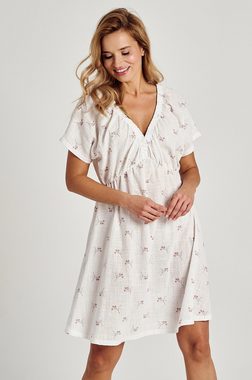 Mademoiselle Sommeil Nachthemd mit Frühlingszweig-Druck aus besonders leichter Baumwolle