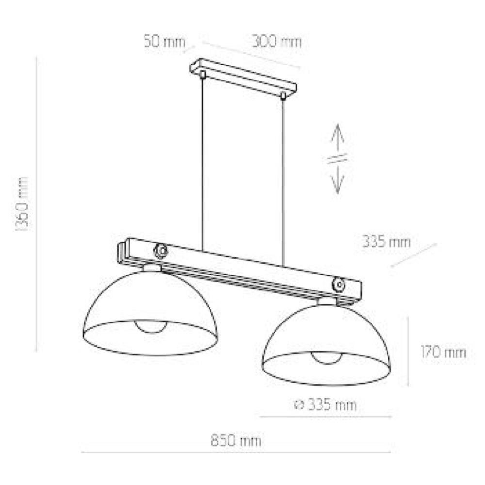 famlights Pendelleuchte famlights, Pendelleuchte Michael in Schwarz E27 2-flammig