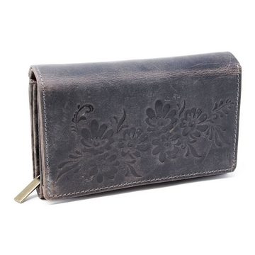 SHG Geldbörse ☼ Damen Leder Börse Portemonnaie Frauen Geldbeutel (Damenbörse Vintage Leder), Münzfach, Reißverschluss, Kreditkartenfächer