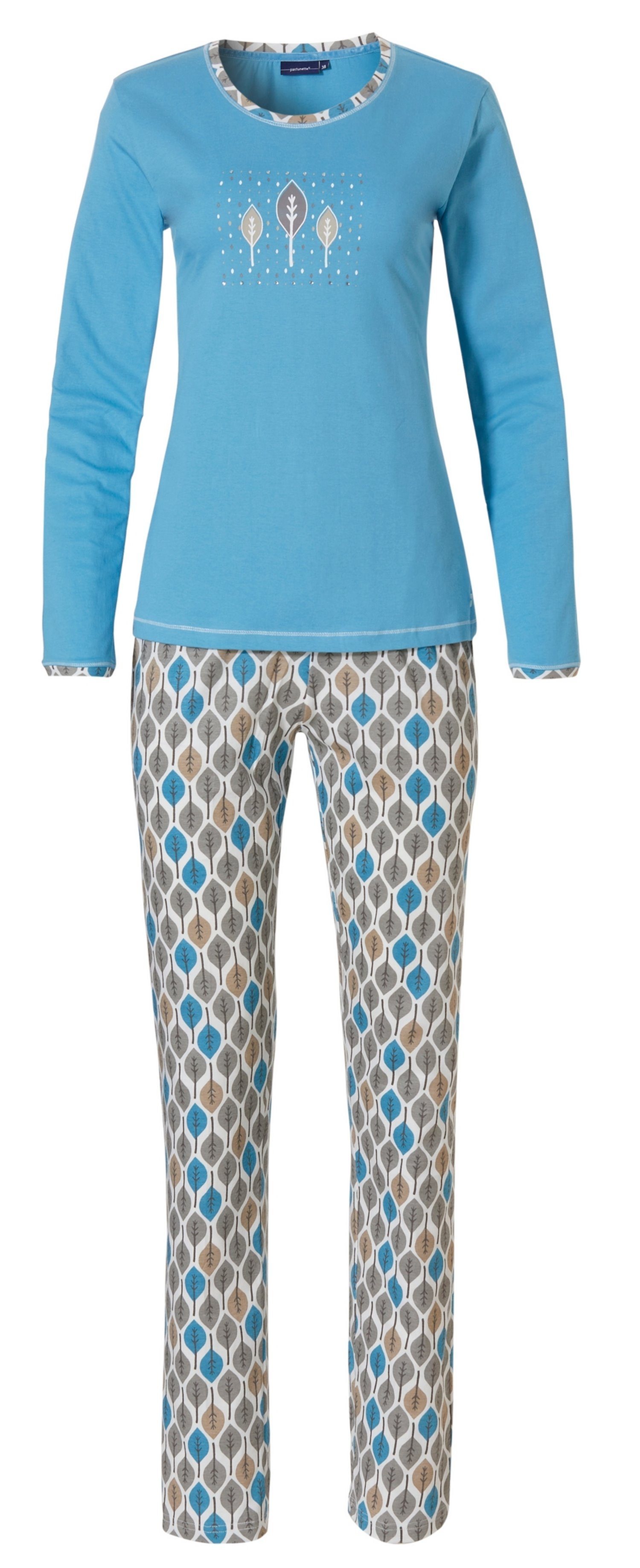 Baumwolle Damen Pastunette (2 Pyjama tlg) Schlafanzug lang